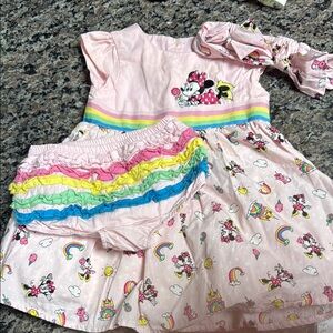 Pink Minnie Mouse Dress with Accessories